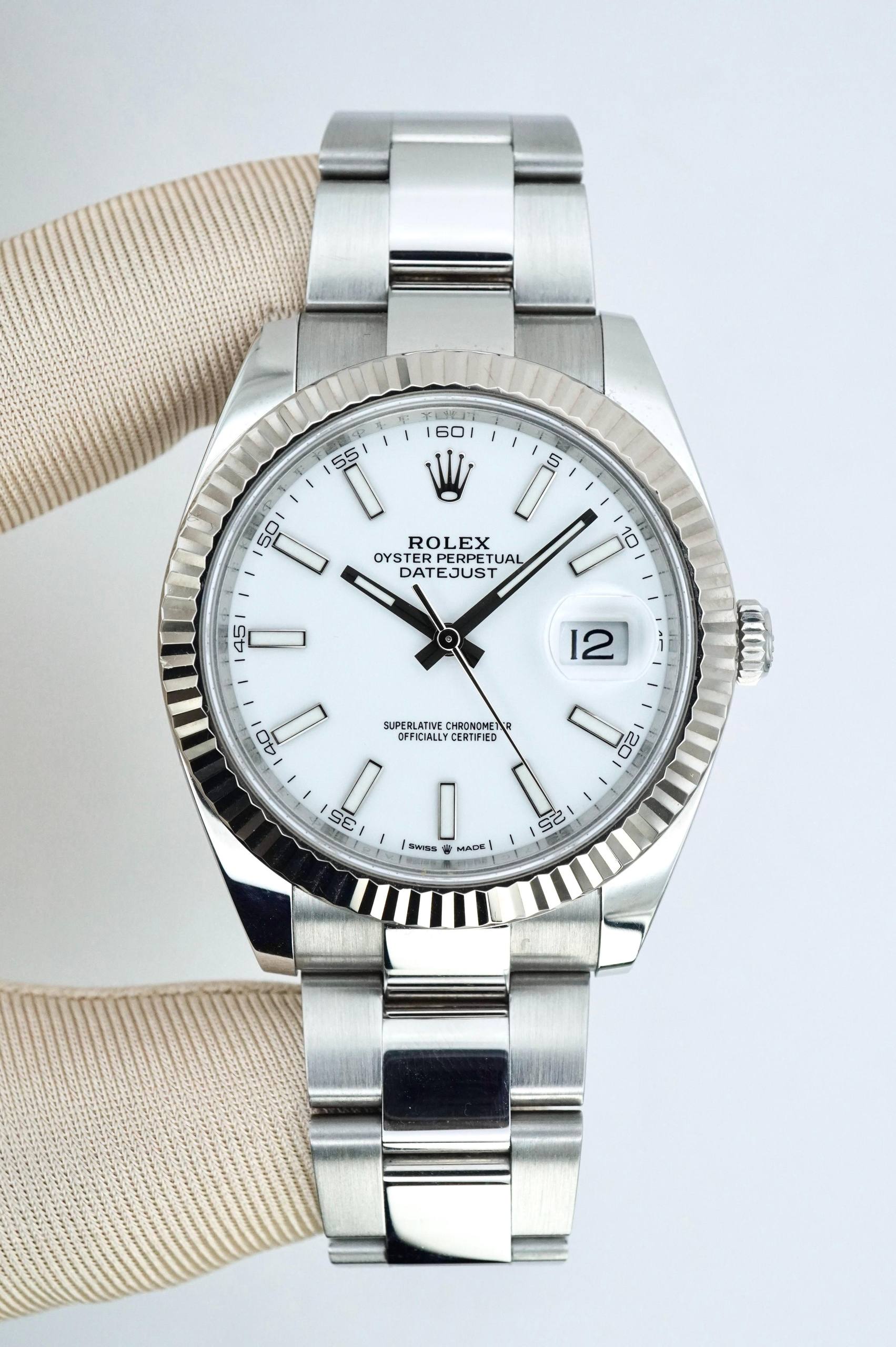 Rolex Datejust 41 mm Dial Blanco