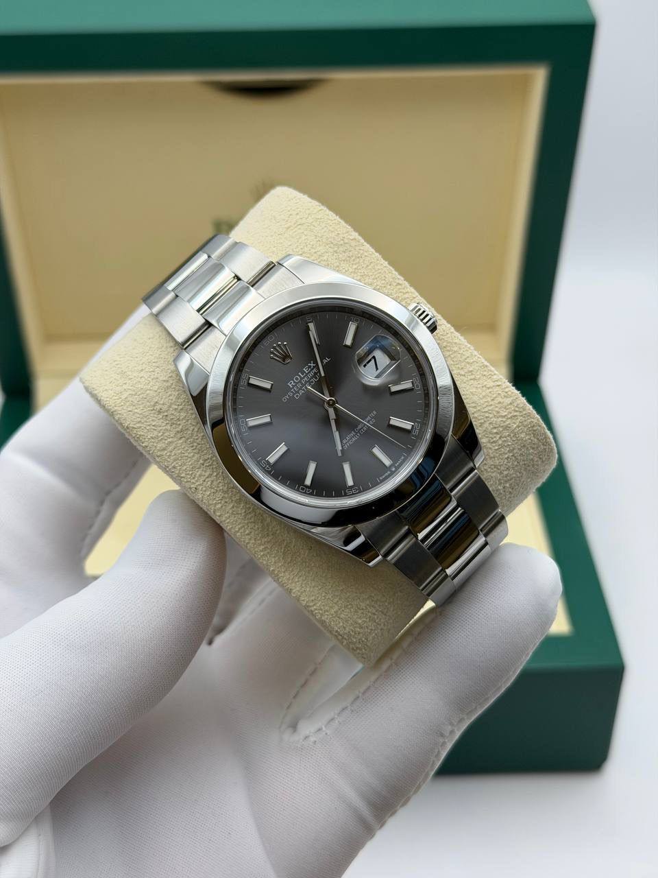 Rolex Datejust Bisel Liso Oyster Dial Rodio 41mm