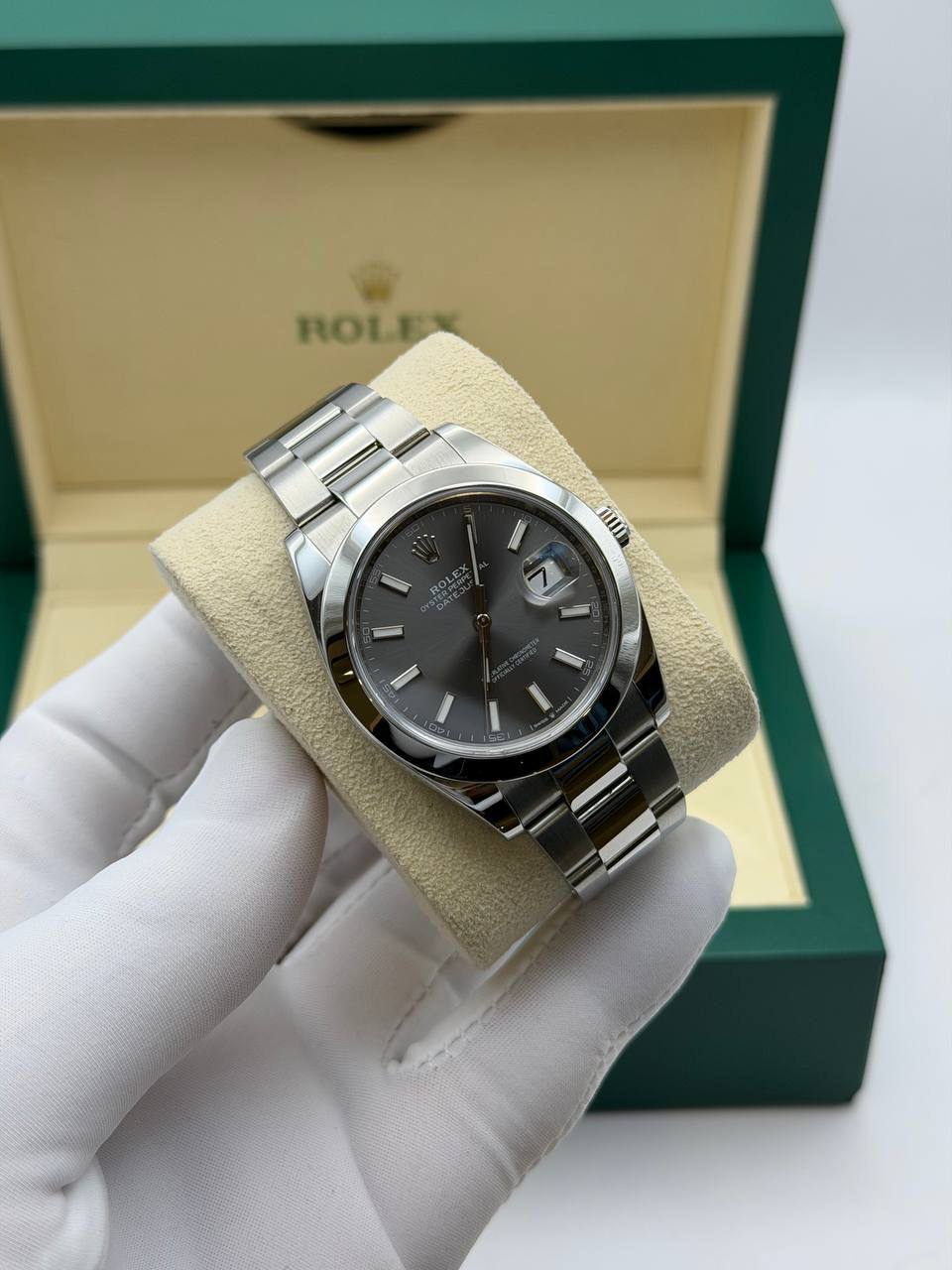 Rolex Datejust Bisel Liso Oyster Dial Rodio 41mm