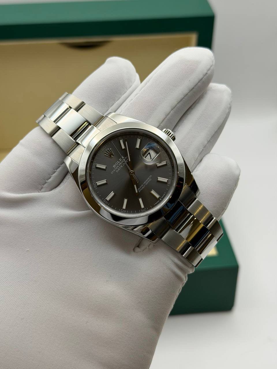 Rolex Datejust Bisel Liso Oyster Dial Rodio 41mm