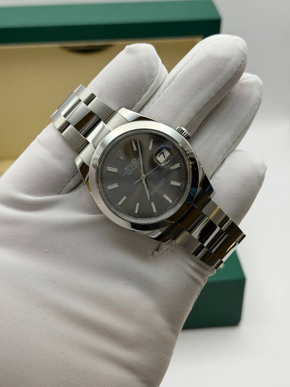 Rolex Datejust Bisel Liso Oyster Dial Rodio 41mm