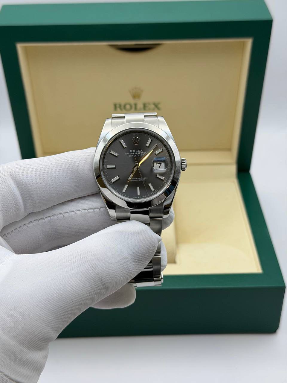 Rolex Datejust Bisel Liso Oyster Dial Rodio 41mm