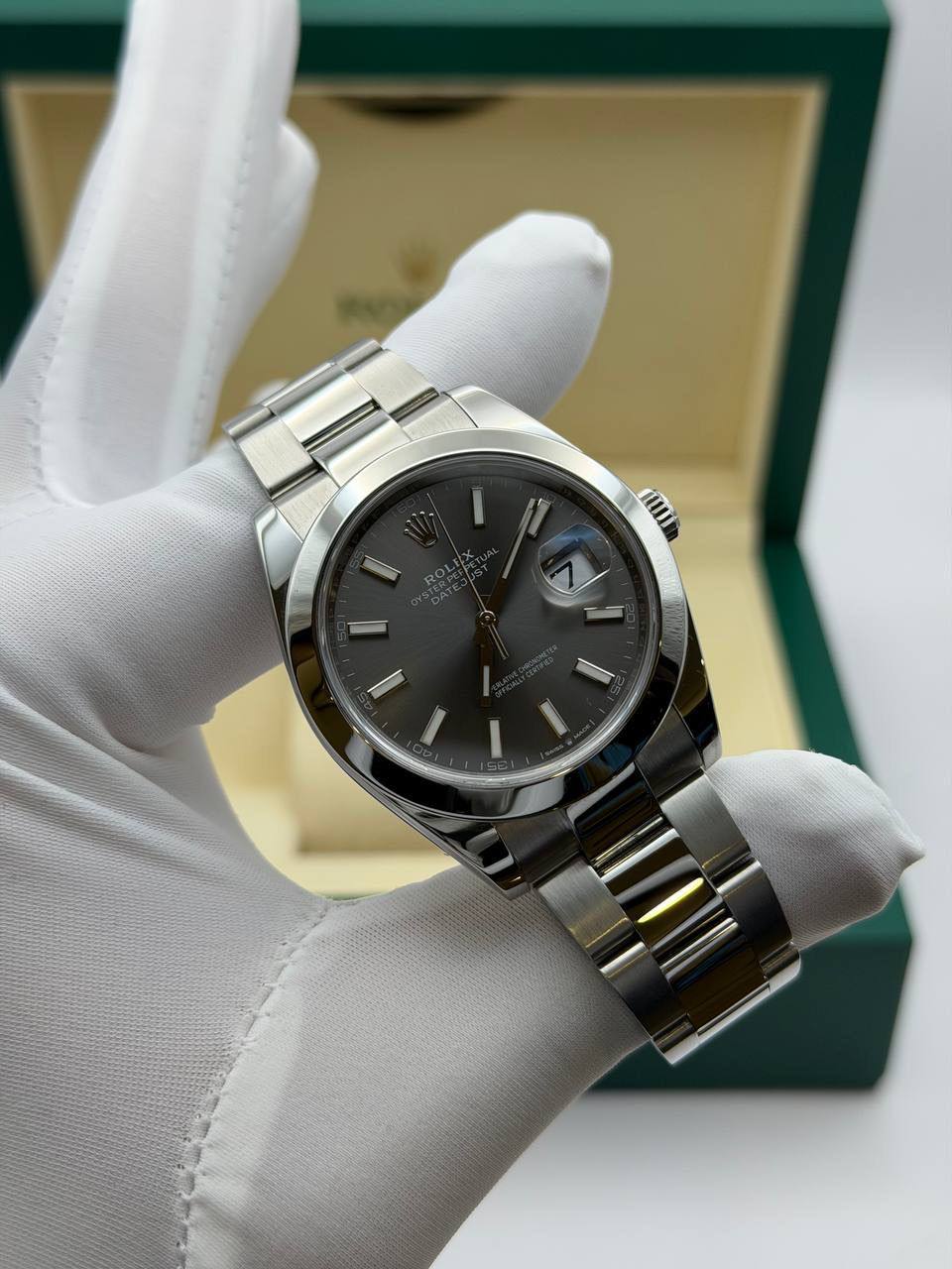 Rolex Datejust Bisel Liso Oyster Dial Rodio 41mm