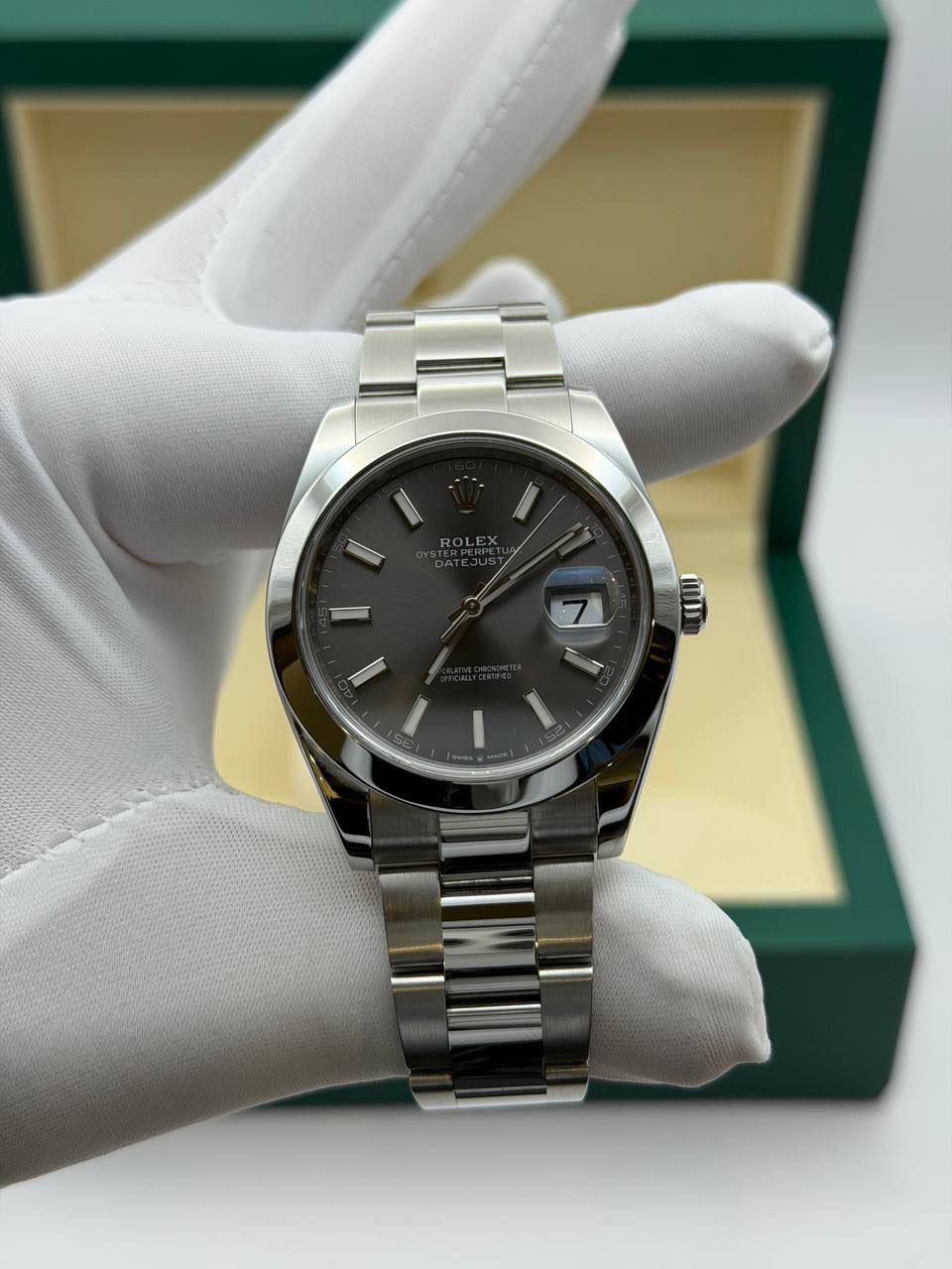 Rolex Datejust Bisel Liso Oyster Dial Rodio 41mm