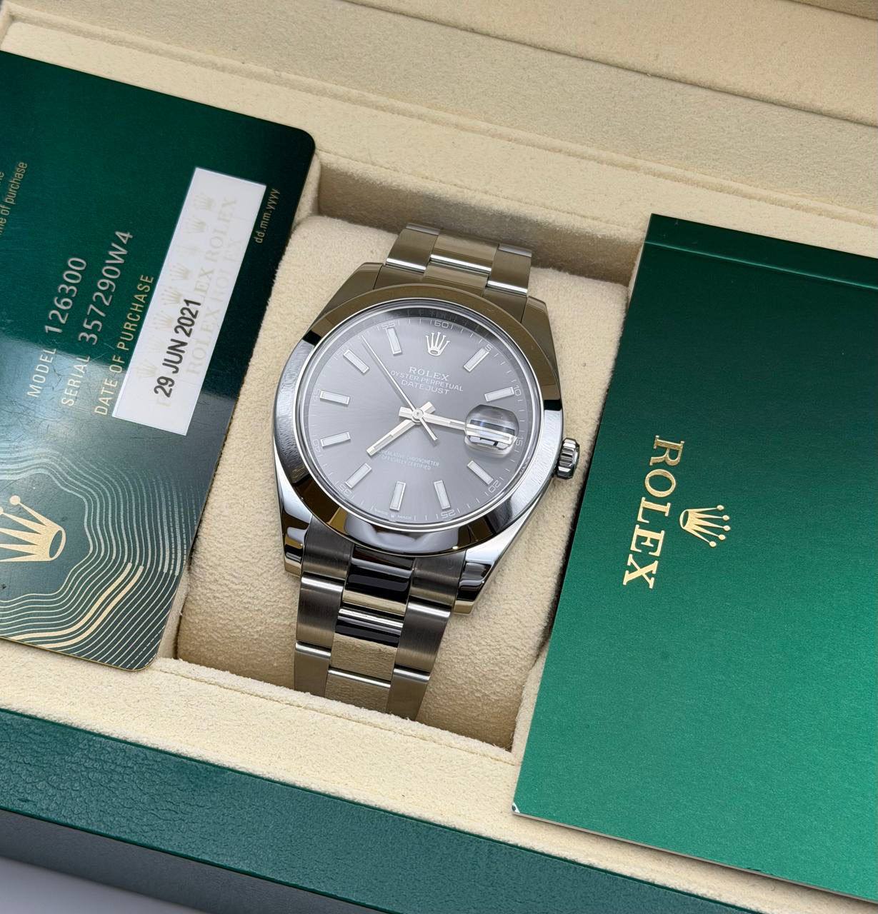 Rolex Datejust Bisel Liso Oyster Dial Rodio 41mm