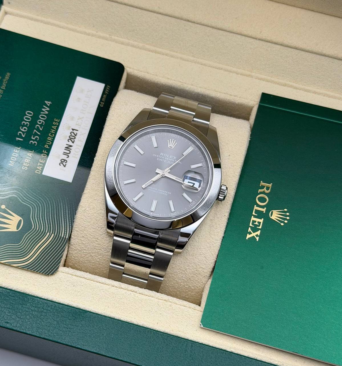 Rolex Datejust Bisel Liso Oyster Dial Rodio 41mm