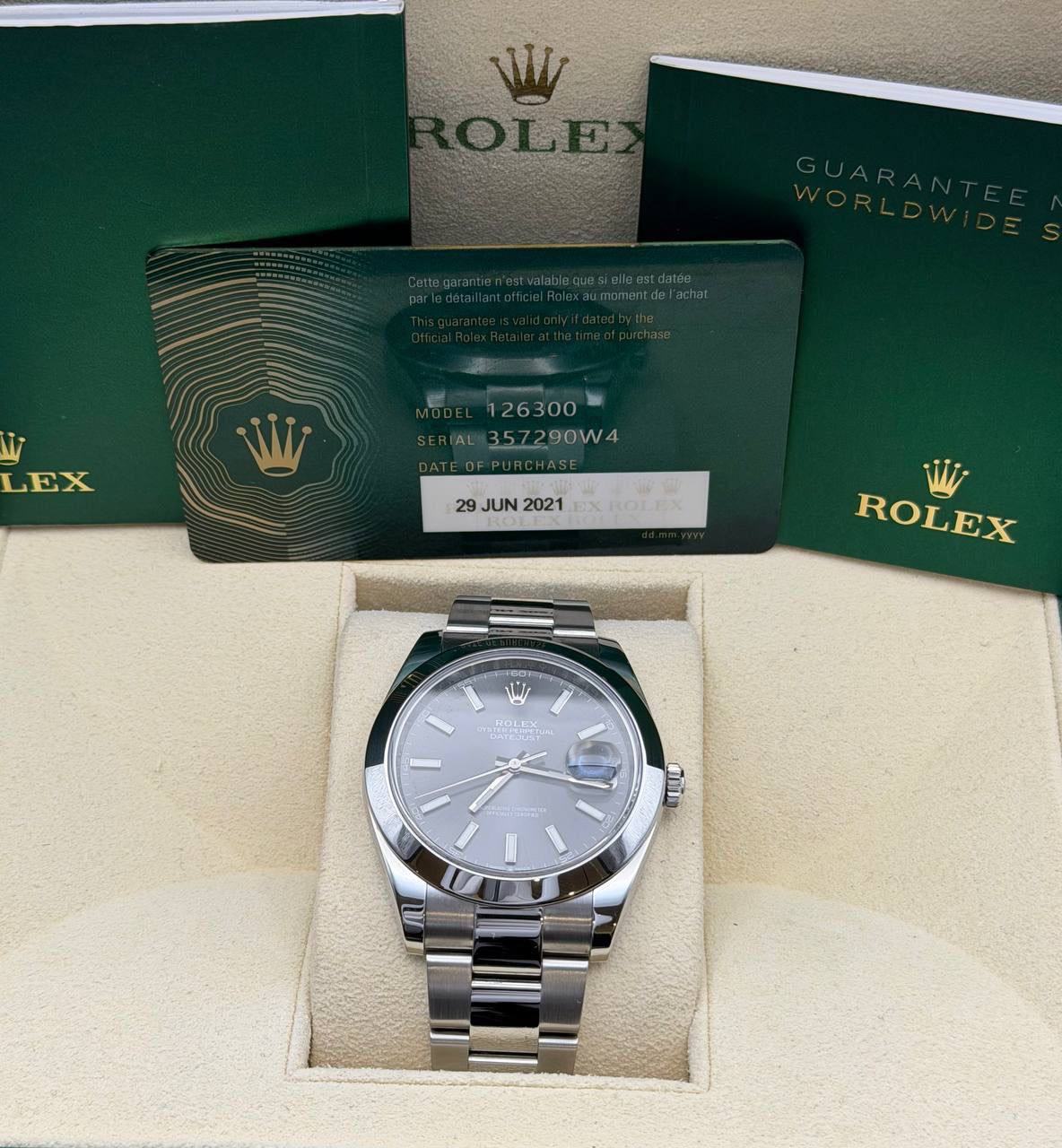 Rolex Datejust Bisel Liso Oyster Dial Rodio 41mm