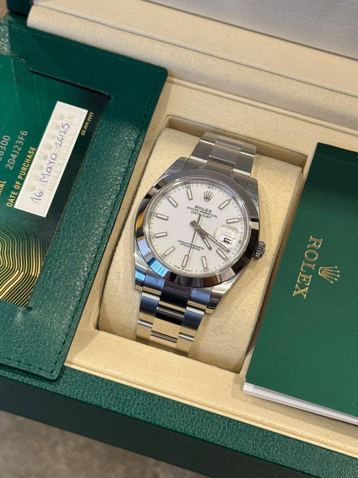 Rolex Datejust Oyster Dial Blanco 41 mm