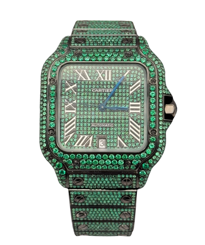 Cartier Santos Large Iced Out