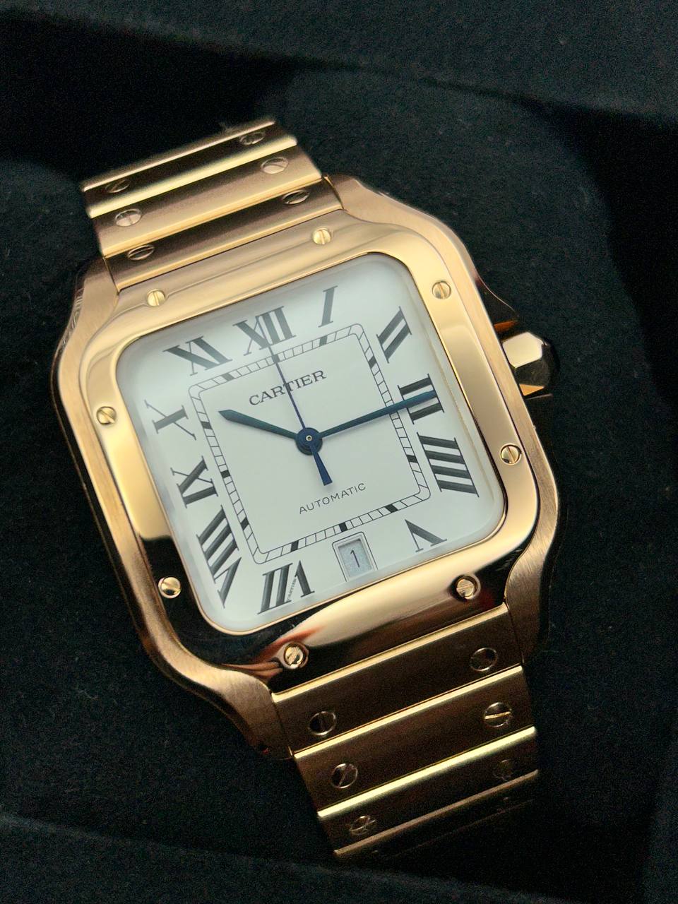 Cartier Santos Large Dial Blanco Full Rose Gold