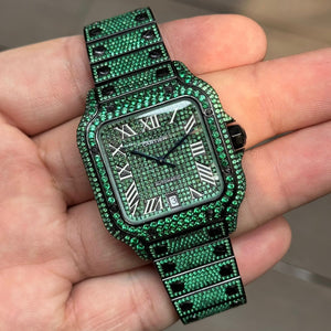 Cartier Santos Large Iced Out