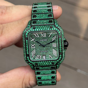 Cartier Santos Large Iced Out