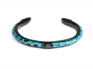 Uroboros Bangle Rhodium and Python Bracelet