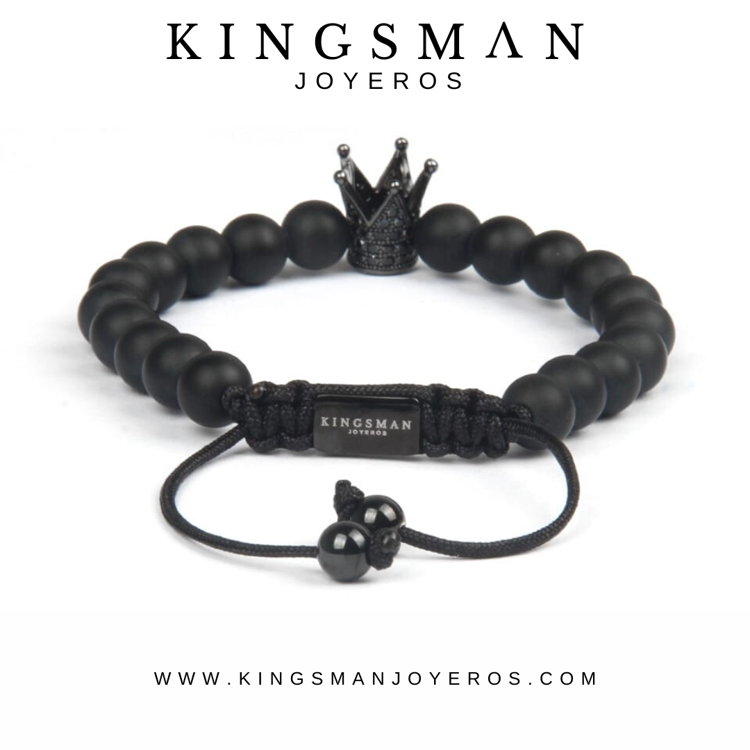 Kingsman Crown Minimalistic Onyx Bracelet