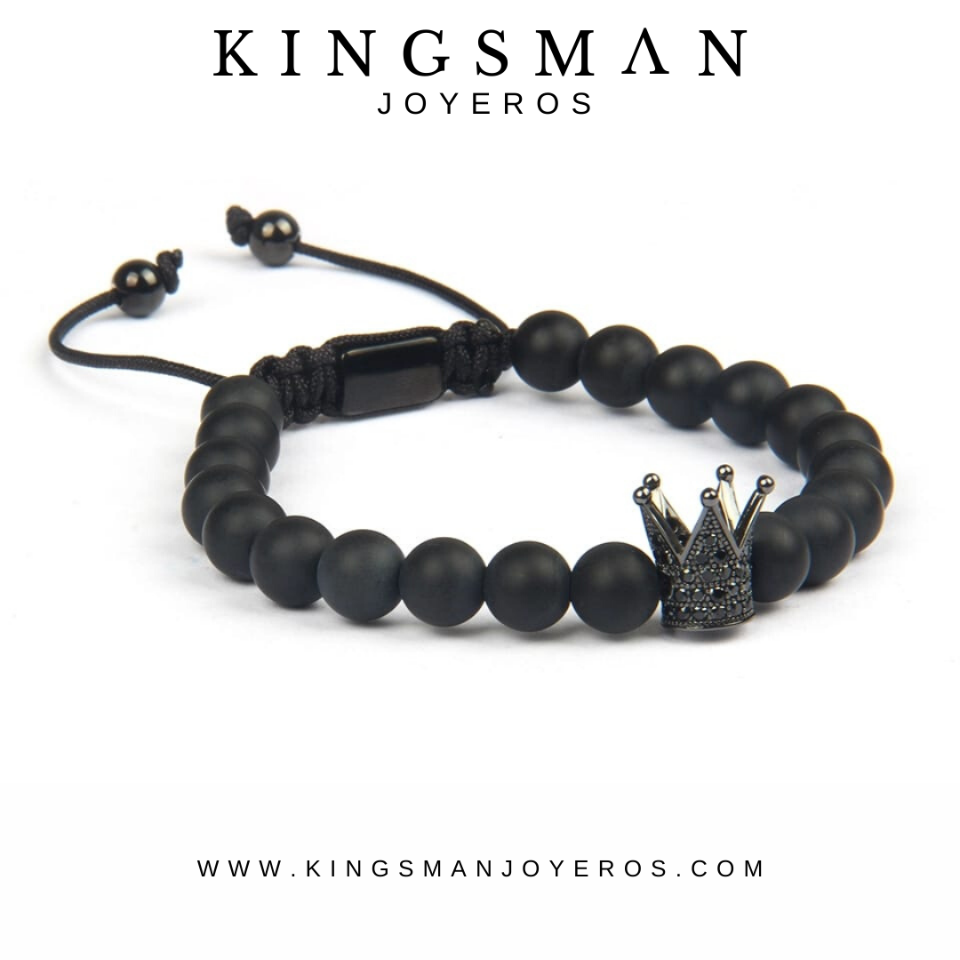 Kingsman Crown Minimalistic Onyx Bracelet