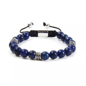 Lapis Lazuli Leaf Silver Bracelet