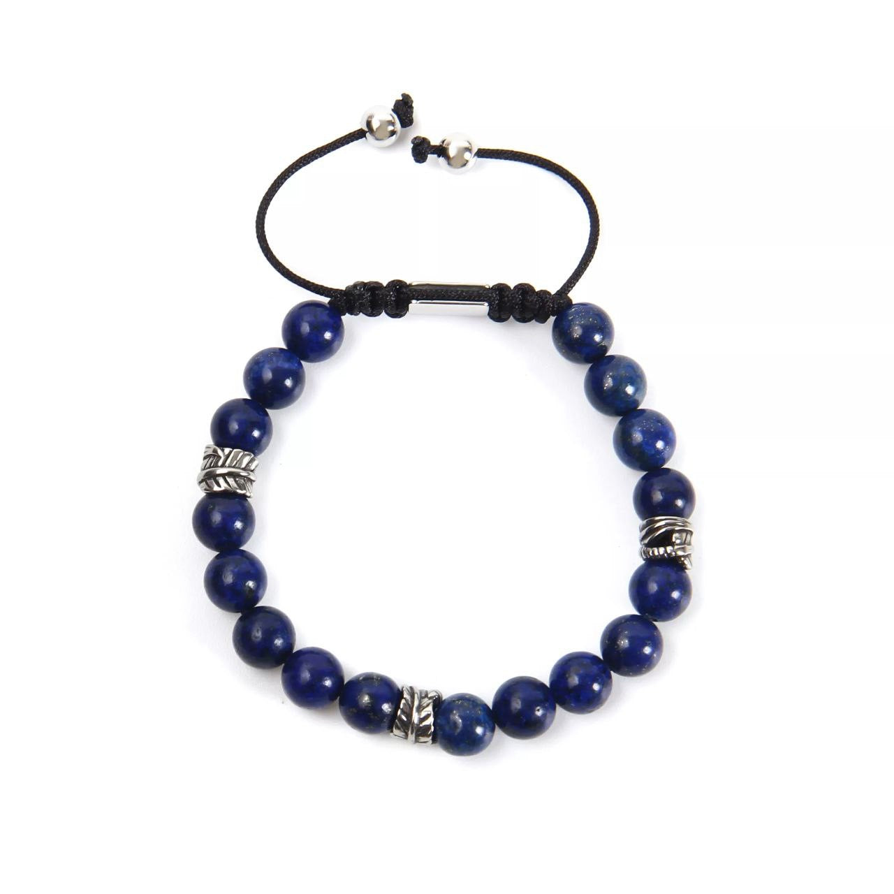 Lapis Lazuli Leaf Silver Bracelet