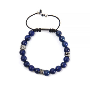 Lapis Lazuli Leaf Silver Bracelet