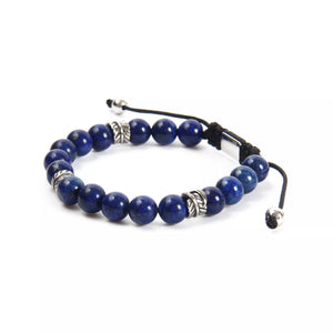 Lapis Lazuli Leaf Silver Bracelet