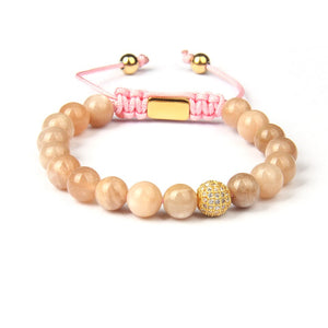Vibrant Rose Quartz CZ Ball Bracelet
