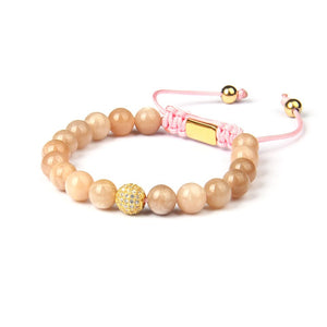 Vibrant Rose Quartz CZ Ball Bracelet