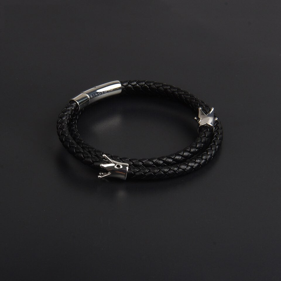 Twin Crown Silver Bracelet