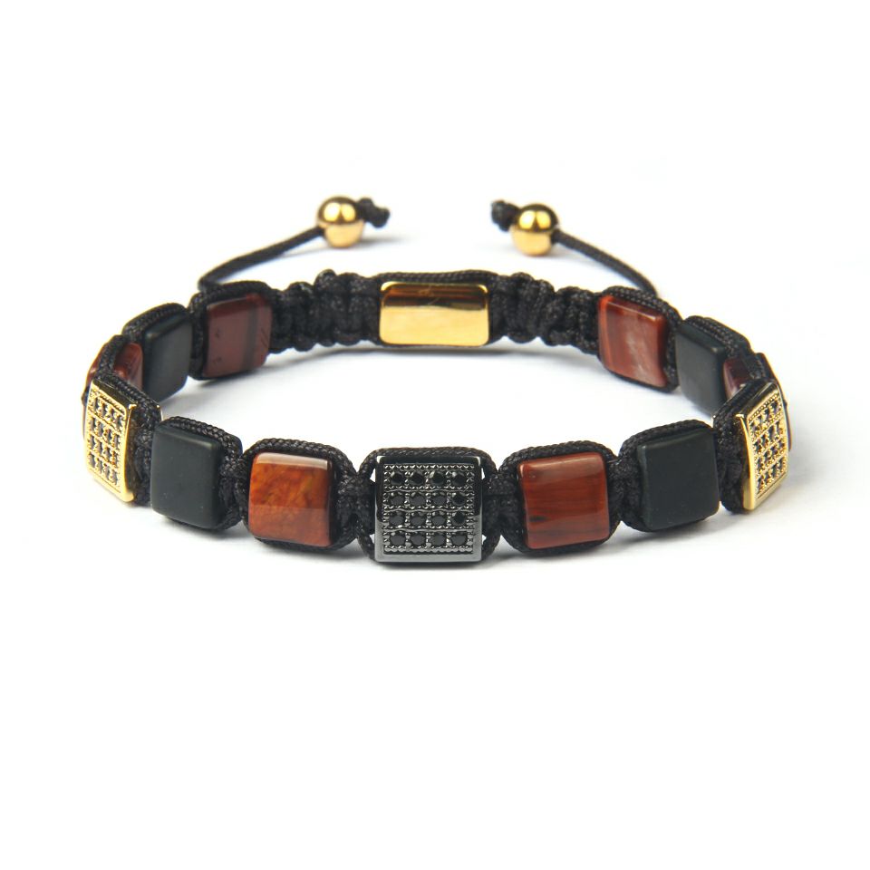 Tiger Eye and Onyx Bali Bracelet