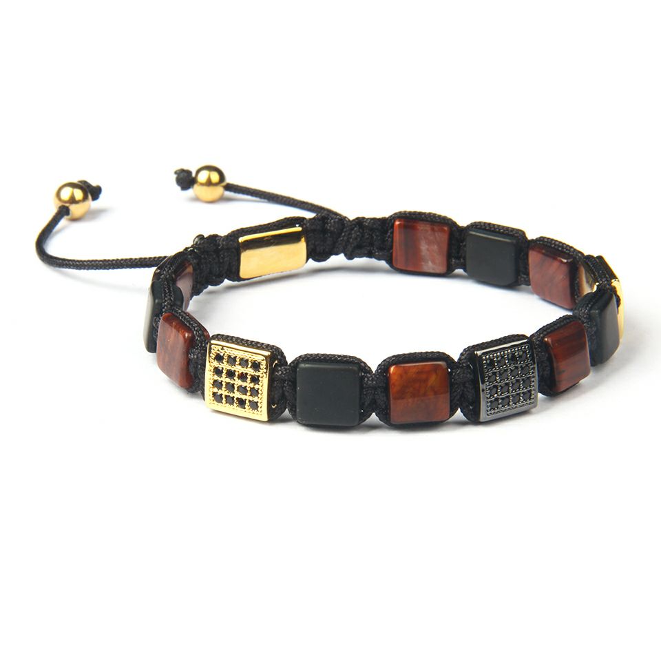 Tiger Eye and Onyx Bali Bracelet