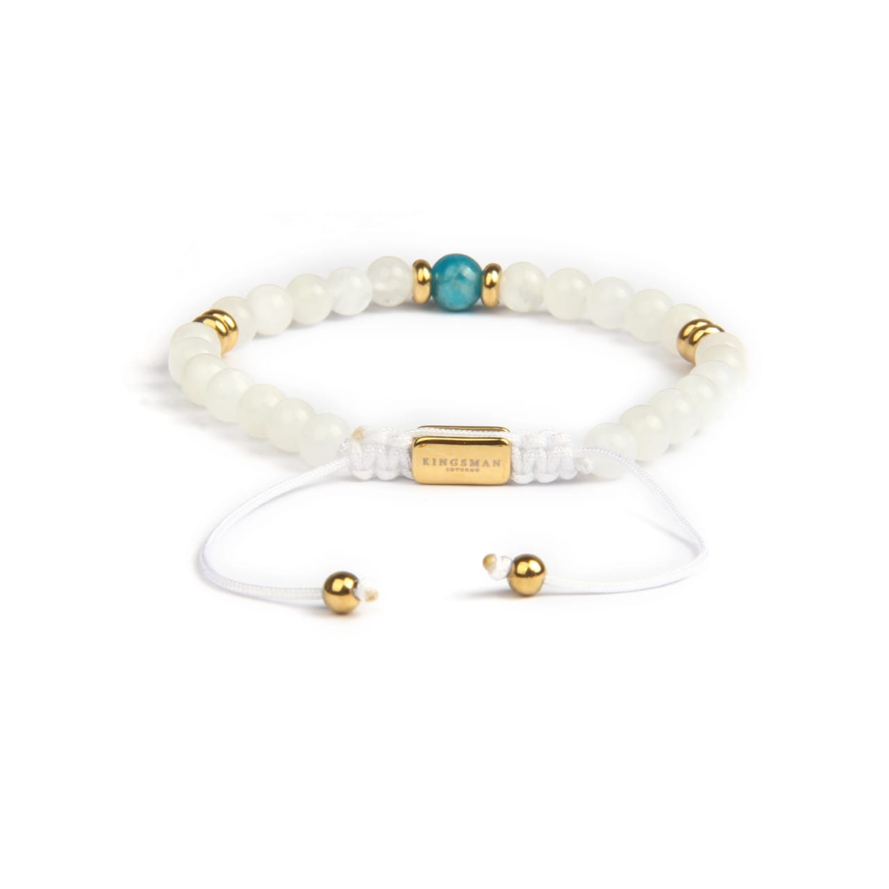 Sea Pearl Lunar Stone Blue Center Gold 18k Bracelet