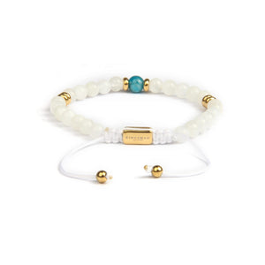 Sea Pearl Lunar Stone Blue Center Gold 18k Bracelet