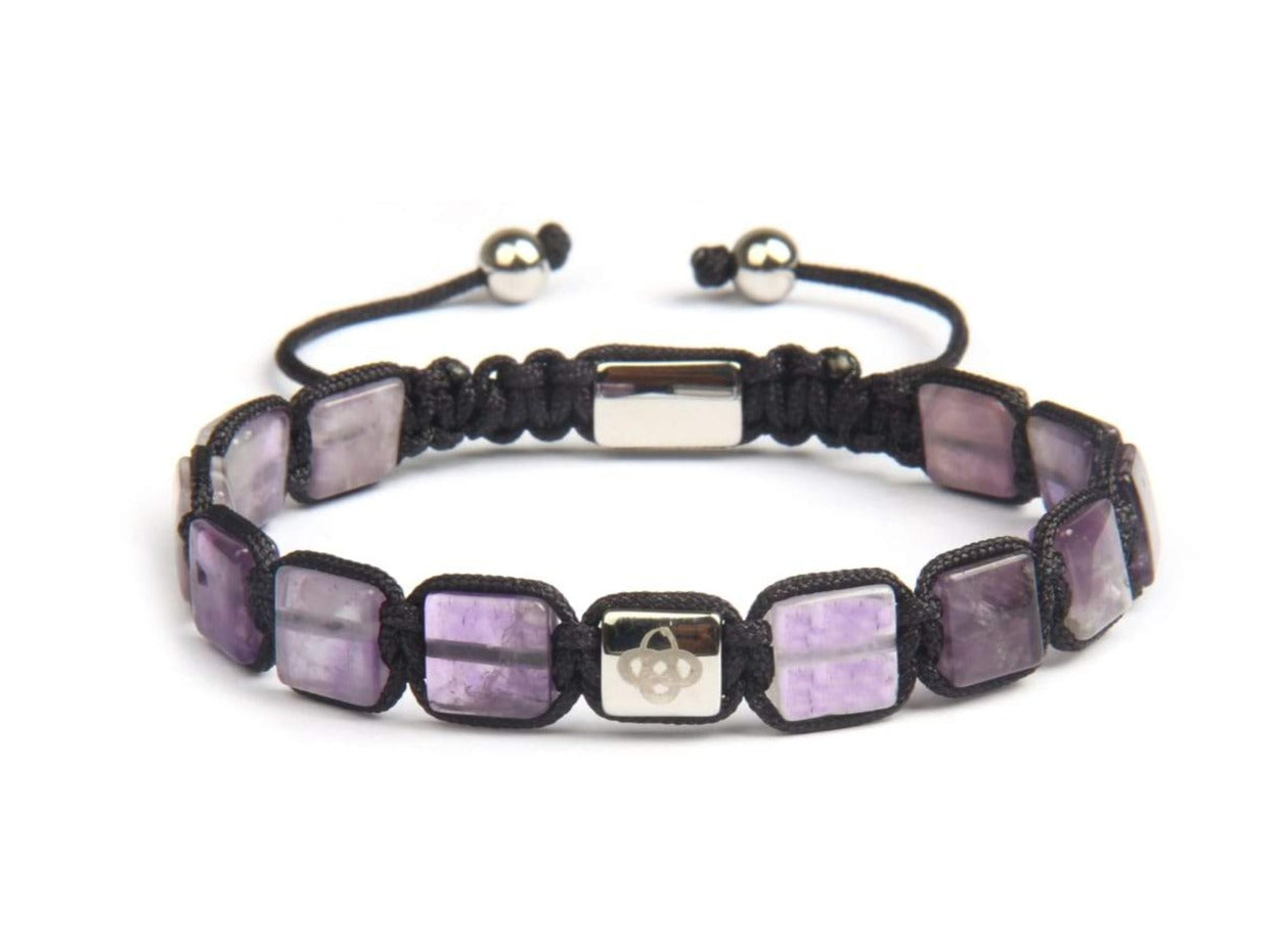 Amethyst Bali Silver Uroboros Bracelet