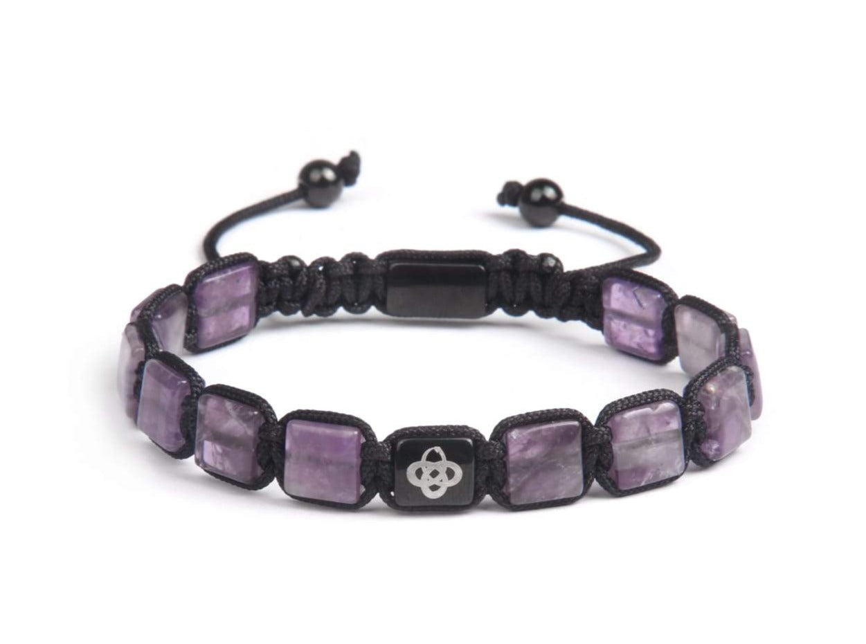 Amethyst Bali Rhodium Uroboros Bracelet