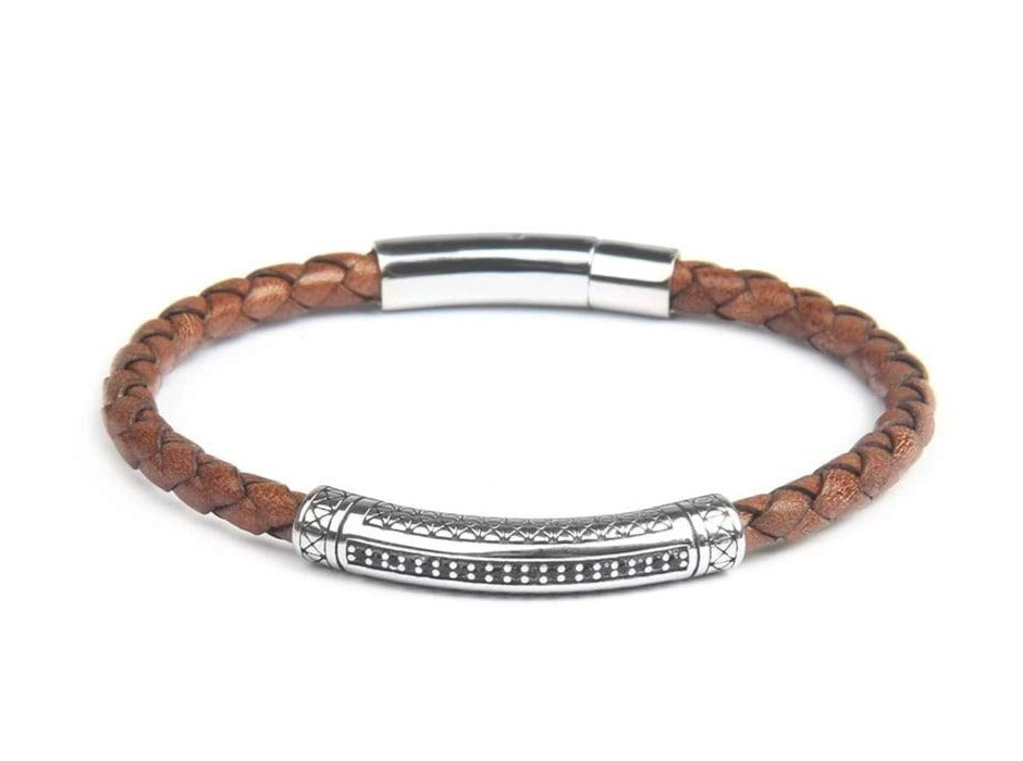 Stratton Brown Leather Bracelet