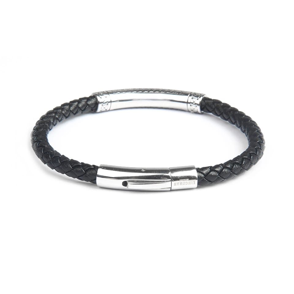 Stratton Black Leather Bracelet