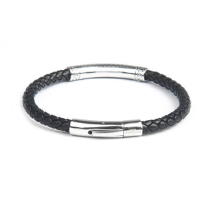 Stratton Black Leather Bracelet