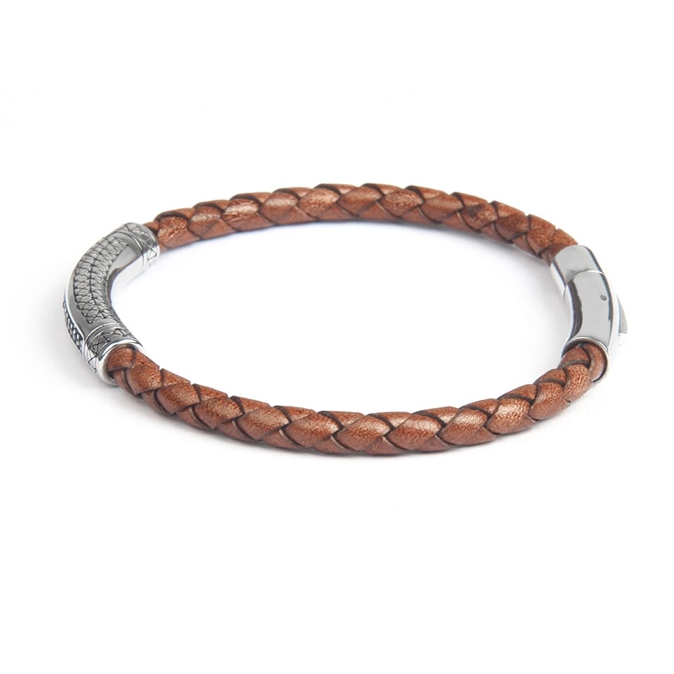 Stratton Brown Leather Bracelet