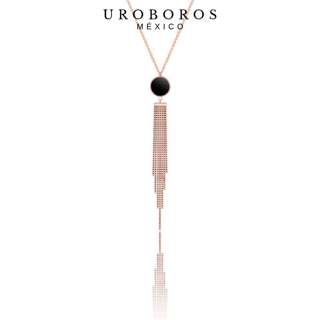 Uroboros Crystal Rose Gold Necklace
