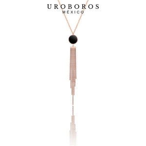 Uroboros Crystal Rose Gold Necklace