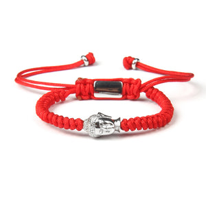 Silver Buda Minimalistic Red Bracelet