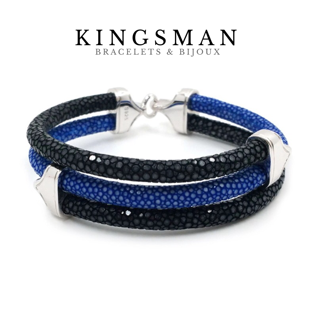 Stingray “Triple Royal” black & blue bracelet