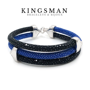 Stingray “Triple Royal” black & blue bracelet