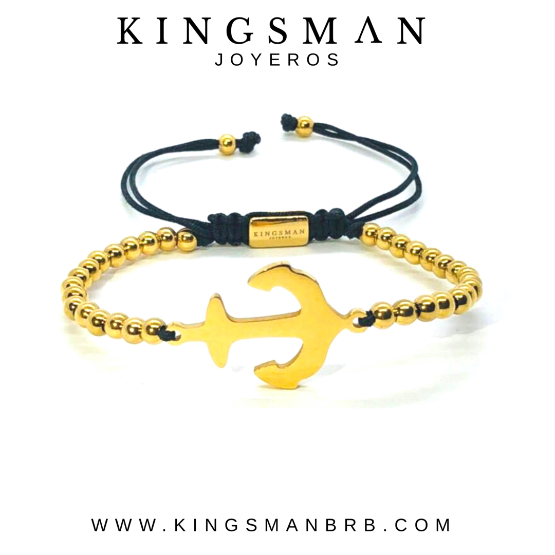 Macrame Gold Anchor Bracelet