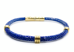 Blue and Gold Single Layer Stingray Bracelet