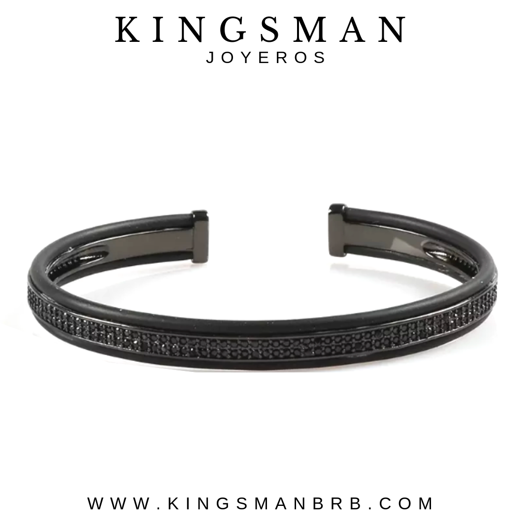Rhodium Riviere Bangle Protector Bracelet
