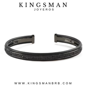 Rhodium Riviere Bangle Protector Bracelet