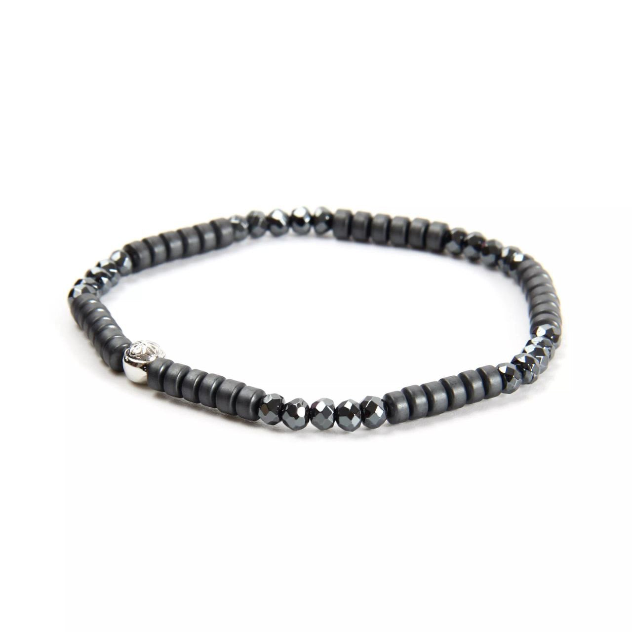 Boho Faceted Hematite Wristband