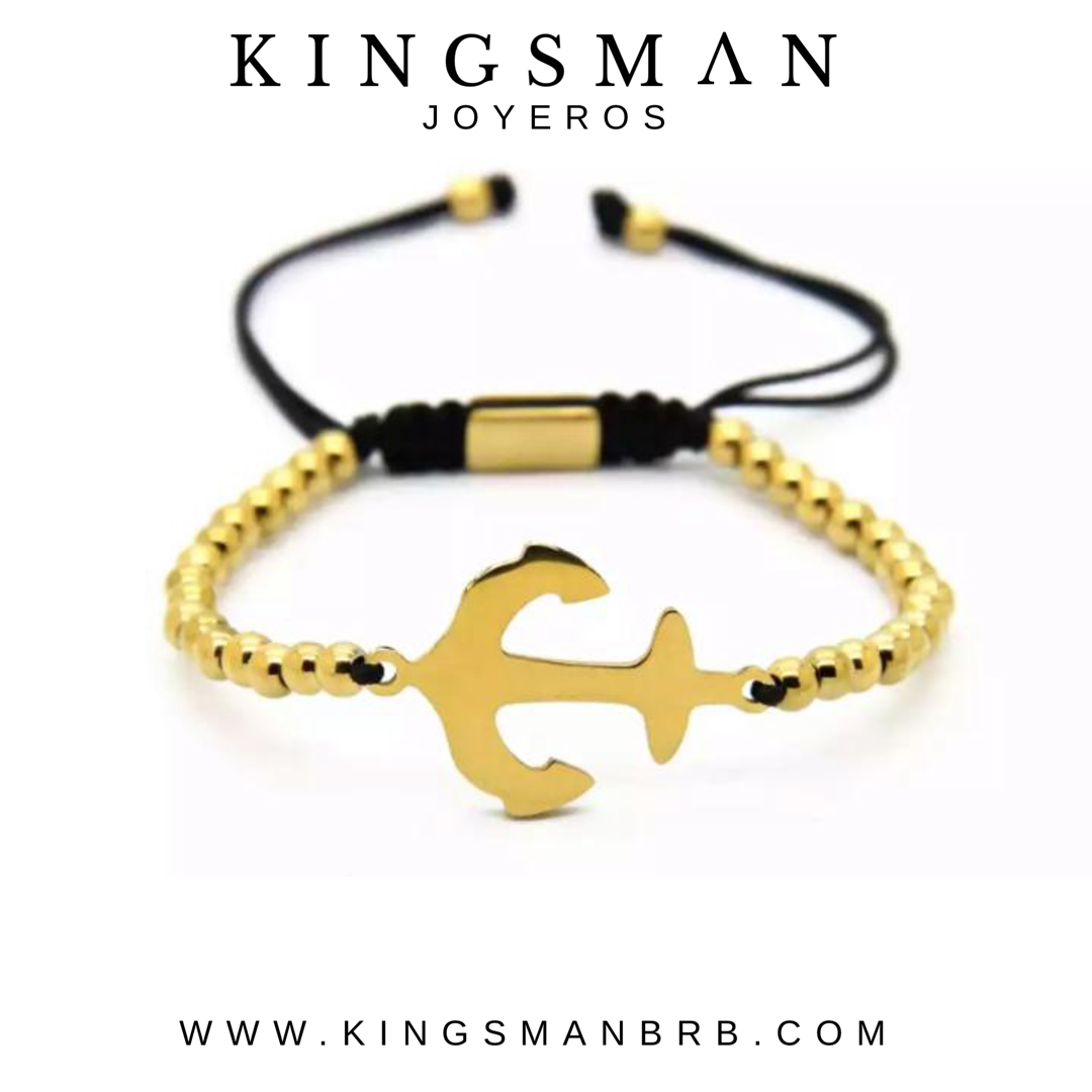 Macrame Gold Anchor Bracelet
