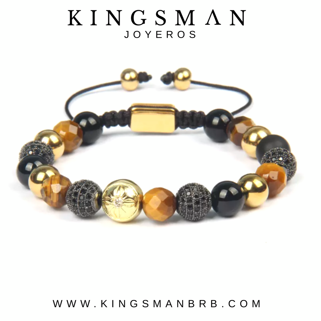 Insignia Star Faceted Tiger Eye Bracelet