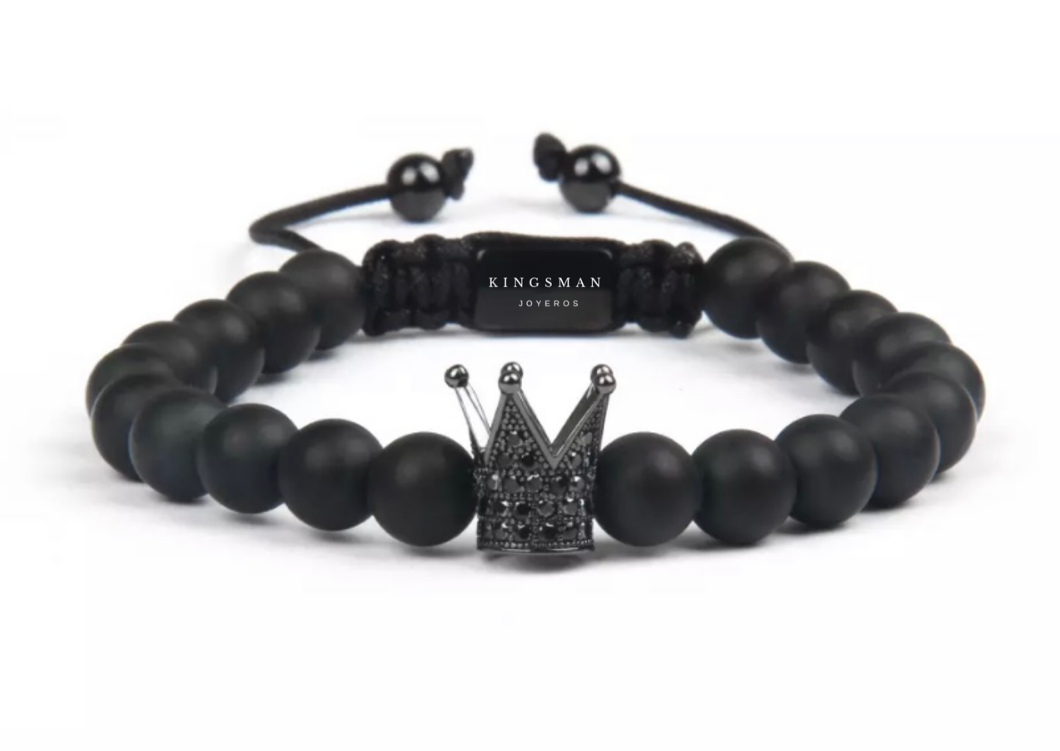 Kingsman Crown Minimalistic Onyx Bracelet