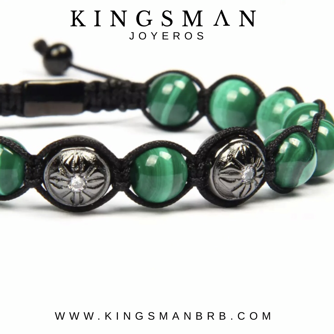 Insignia Star Malachite Macrame Bracelet